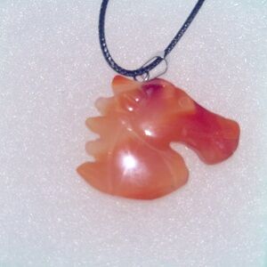 Hippie Boho Carnelian Horse 🐎 on Black Cord 18-20” Neck…